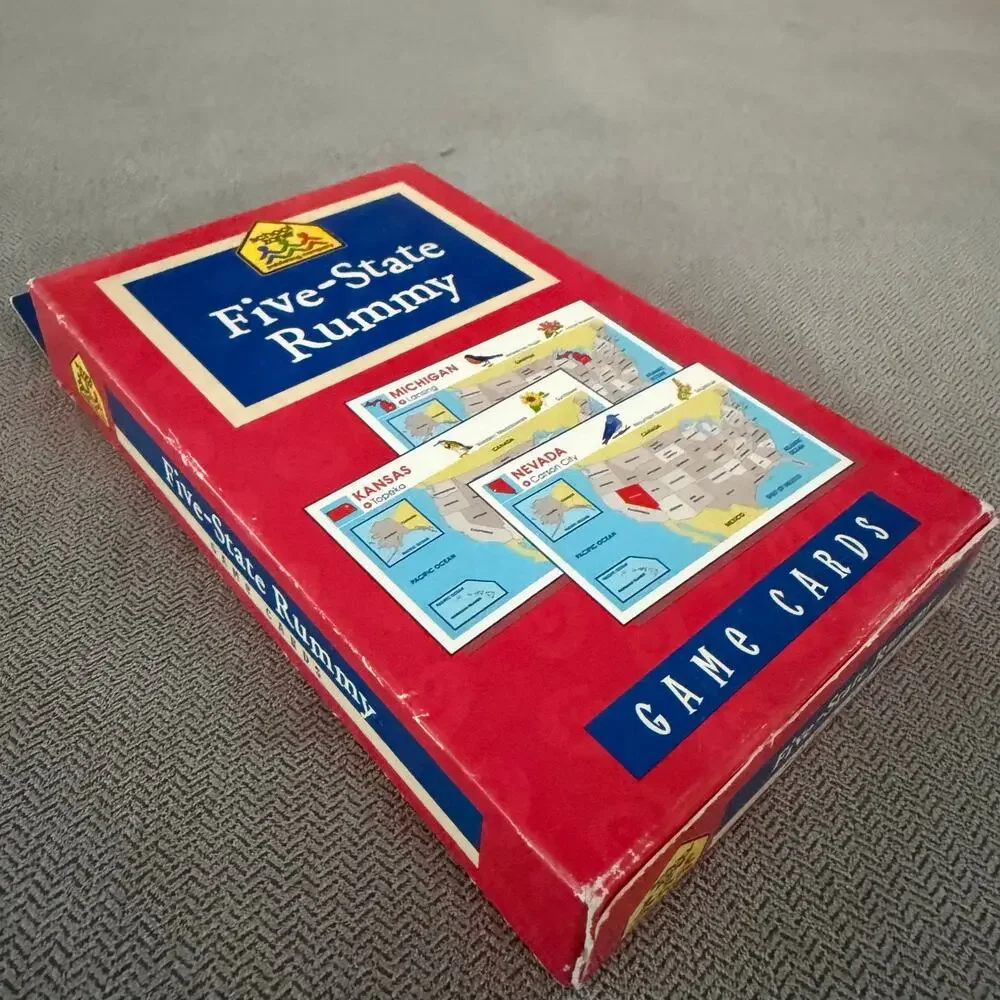 School Zone Five-State Rummy Geography Card Game NEW Open Box Discontinued